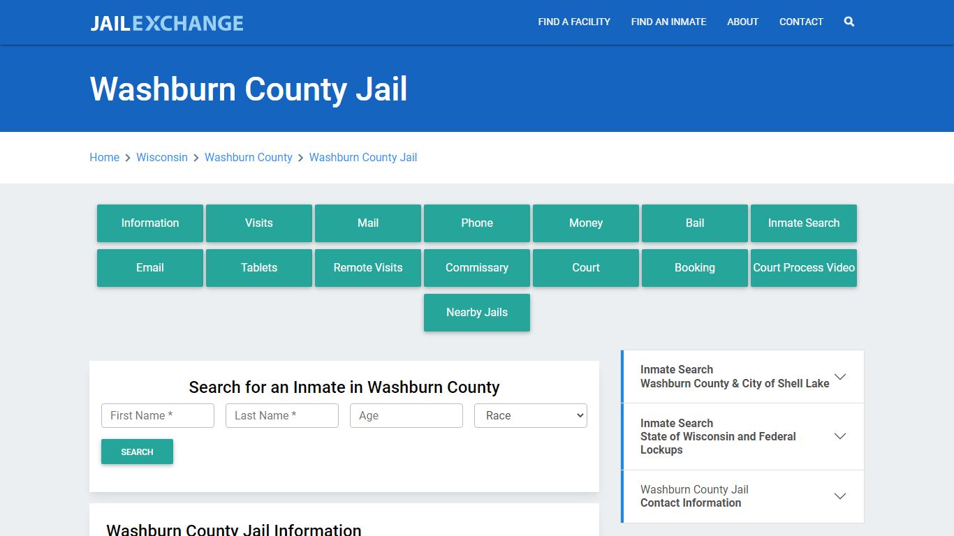 Washburn County Jail Roster Lookup, WI, Inmate Search